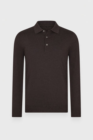 Polo Gran Sasso in Lana Merinos marrone scuro