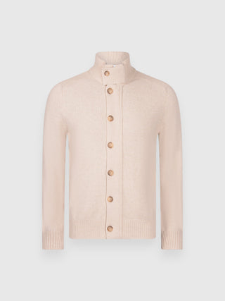 Giubbino Gran Sasso in Maglia con Zip e Bottoni beige vista 1
