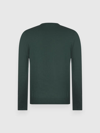 Maglia Gran Sasso Girocollo in Lana Merinos verde vista 3