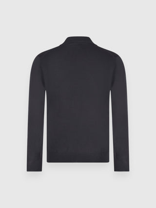 Polo Gran Sasso Skipper in Pura Lana blu navy vista 3