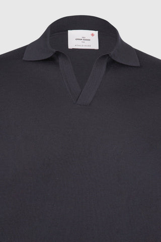 Polo Gran Sasso Skipper in Pura Lana blu navy vista 2