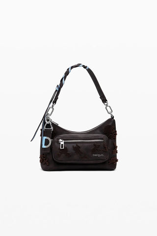 Borsa Desigual - BAG_STENCIL FLOWER MEDELLIN MINI CHOCO