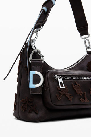 Borsa Desigual - BAG_STENCIL FLOWER MEDELLIN MINI CHOCO