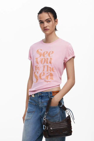 Borsa Desigual - BAG_STENCIL FLOWER MEDELLIN MINI CHOCO