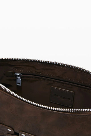 Borsa Desigual - BAG_STENCIL FLOWER LOVERTY 3.0 CHOCO