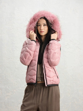 Giubbotto Blauer Aldie Colors Down Pink 412 indossato