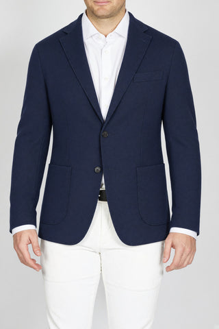 Giacca Capasso Corniola Monopetto Blu Navy in Maglia fronte