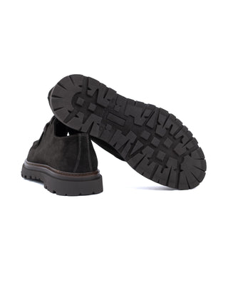 Derby Antica Cuoieria Moc Toe in Camoscio Coffee vista 3