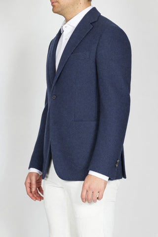 Giacca Capasso Corniola Monopetto Blu Navy profilo