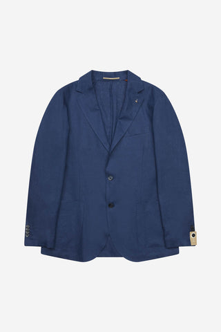 Giacca Blu a due bottoni con tasche a toppa AT.P.CO