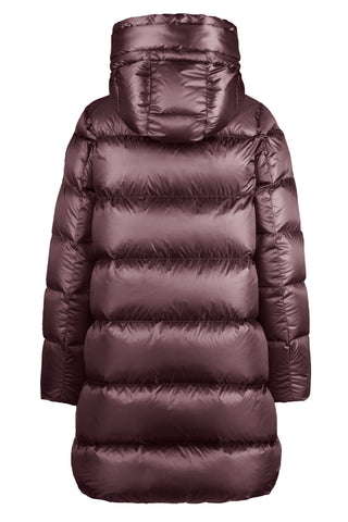 Piumino Lungo Bomboogie Geneva in Nylon Lucido berry chocolate vista 3