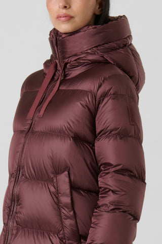 Piumino Lungo Bomboogie Geneva in Nylon Lucido berry chocolate vista 6