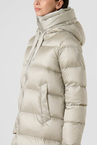 Piumino Lungo Bomboogie Geneva in Nylon Lucido grey fog vista 6