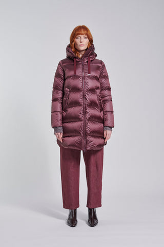 Piumino Lungo Bomboogie Geneva in Nylon Lucido grey fog vista 7