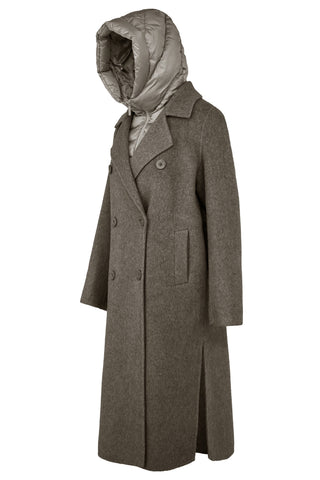 Cappotto Bomboogie Copenaghen in Lana e Nylon urban bronze vista 2