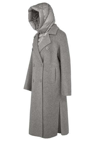 Cappotto Bomboogie Copenaghen in Lana e Nylon ash grey vista 2