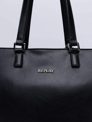 Borsa Shopper Replay in Tinta Unita con Logo