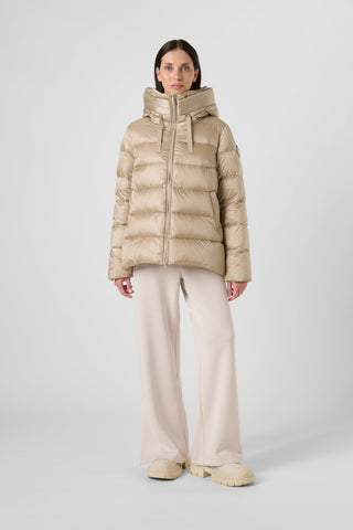 Piumino Bomboogie Rome Jacket in Nylon Lucido oyster shell vista 4