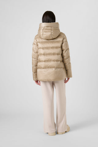 Piumino Bomboogie Rome Jacket in Nylon Lucido oyster shell vista 5
