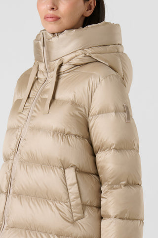 Piumino Bomboogie Rome Jacket in Nylon Lucido oyster shell vista 6