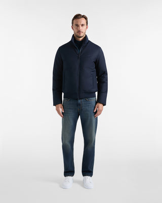 Bomber Harmont & Blaine in Lana Tecnica Blu Navy