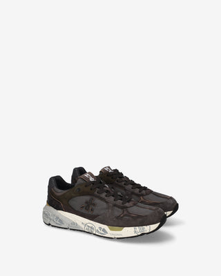 Sneaker Premiata Mase25 8427 tortora e verde scuro vista 2