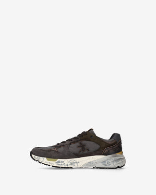 Sneaker Premiata Mase25 8427 tortora e verde scuro vista 3