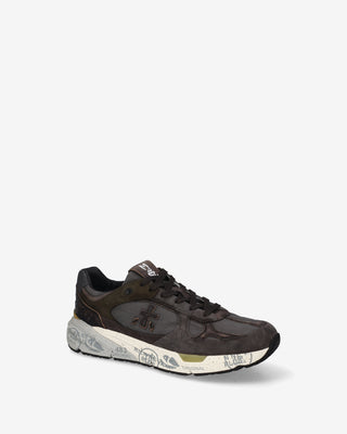 Sneaker Premiata Mase25 8427 tortora e verde scuro vista 4
