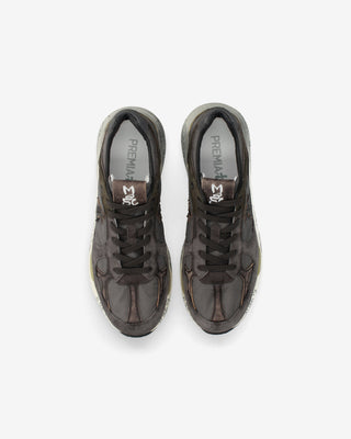 Sneaker Premiata Mase25 8427 tortora e verde scuro vista 6