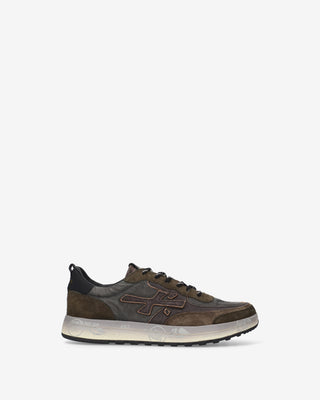 Sneaker Premiata Nous 8685 marrone, grigio e verde vista 1