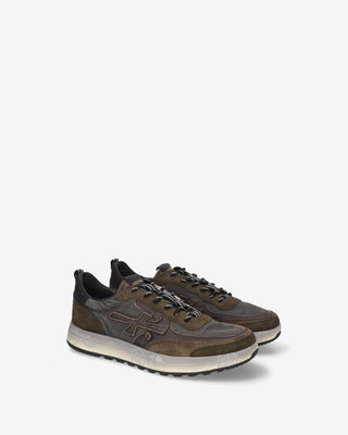 Sneaker Premiata Nous 8685 marrone, grigio e verde vista 2