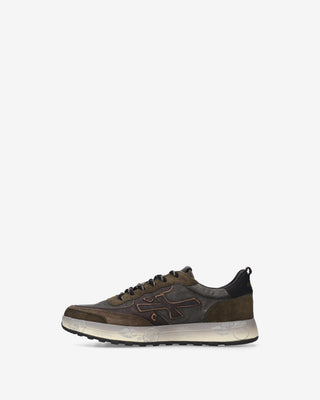 Sneaker Premiata Nous 8685 marrone, grigio e verde vista 3