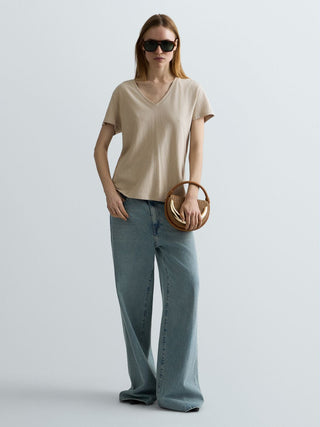 T-Shirt REPLAY - OVER SLUB LINEN COTTON JERSEY