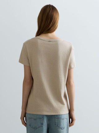 T-Shirt REPLAY - OVER SLUB LINEN COTTON JERSEY