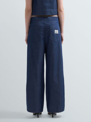 Pantalone REPLAY - WIDE LEG 6.5 OZ BRIGHT BLUE INDIGO COTTON DENIM