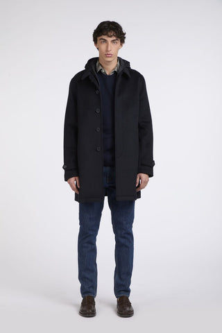 Cappotto AT.P.CO Martinez Dol blu navy indossato 1