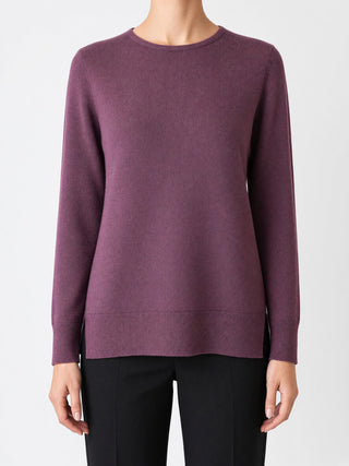 Maglia Paola Burani Girocollo con Spacchetti Burgundy indossata, davanti
