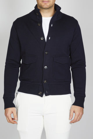 Cardigan Blu Mezzocollo Become