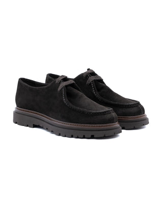 Derby Antica Cuoieria Moc Toe in Camoscio Coffee vista 1
