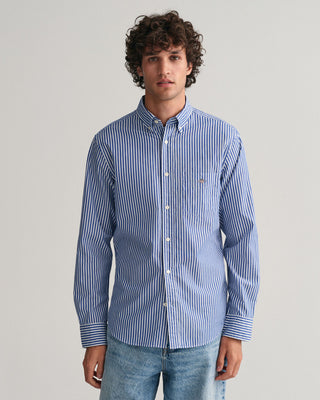 Camicia in popeline a righe regular fit